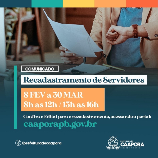 Recadastramento de servidores iniciará nesta segunda-feira (08/02)