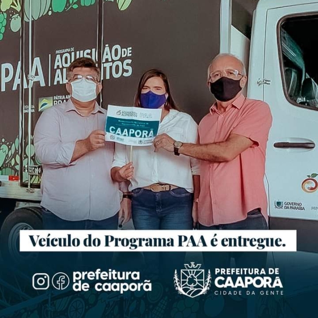 VEÍCULO DO PROGRAMA PAA É ENTREGUE