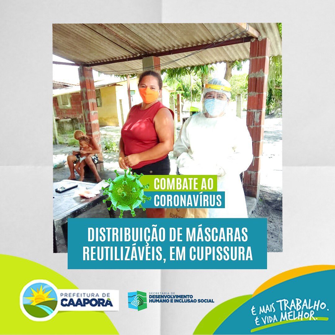 Secretaria de Desenvolvimento Humano e Inclusão Social realiza distribuição de máscaras reutilizáveis em Cupissura.
