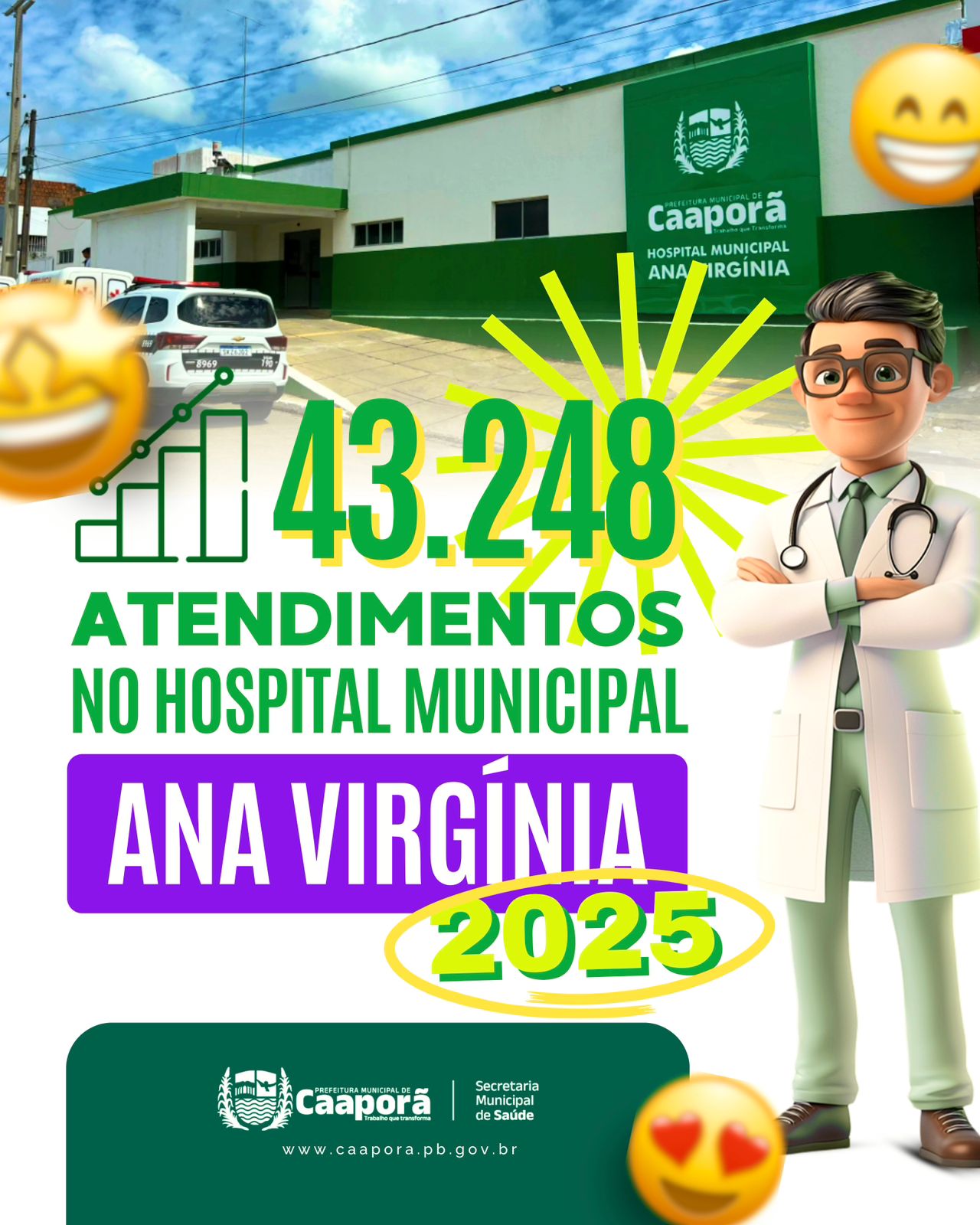 Hospital Municipal Ana Virgínia registra 43.248 atendimentos e reforça cuidado em Caaporã