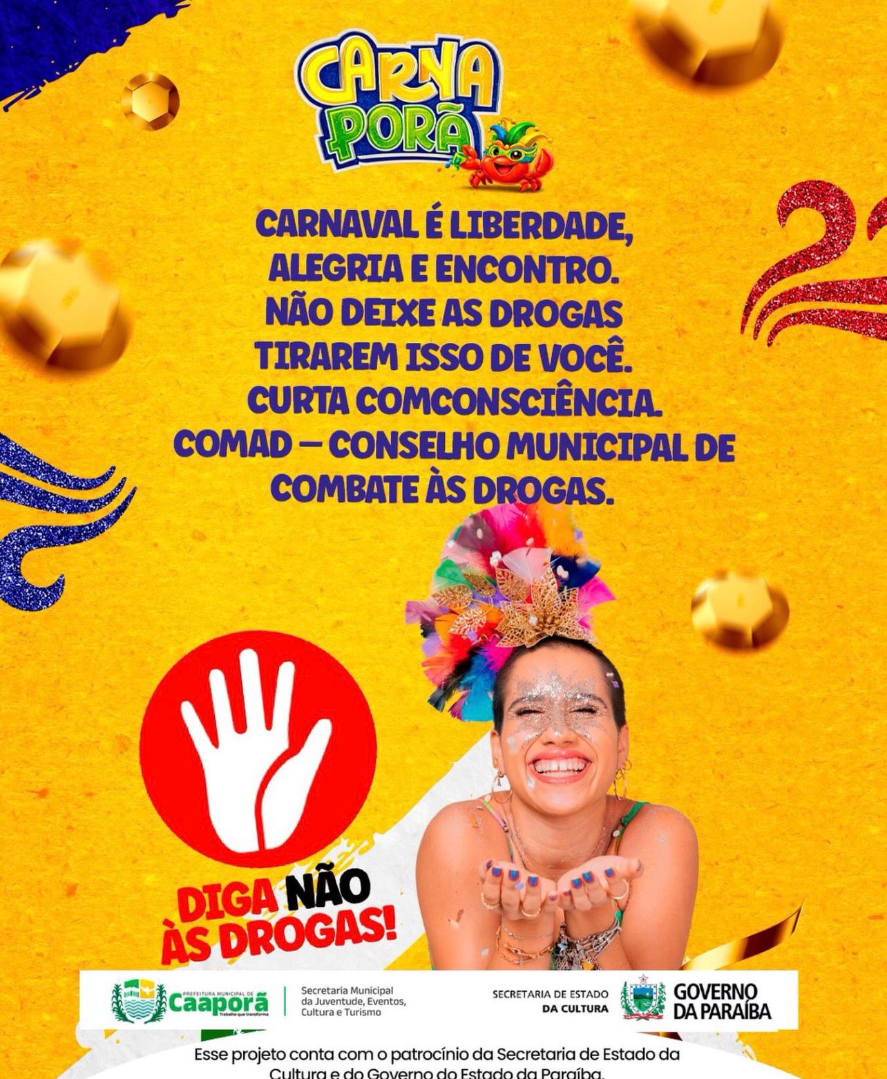 Prefeitura lança campanha de prevenção às drogas no Carnaval 2026 de Caaporã