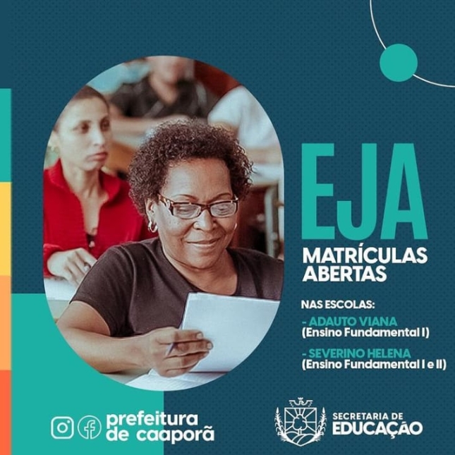 Estão abertas as matrículas para o EJA (Educação de Jovens e Adultos)