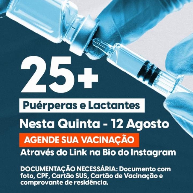 Plano de Imunização contra a COVID-19, nesta quinta-feira (12/08)