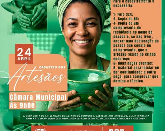 Cadastro de artesãos acontece em Caaporã nesta sexta-feira