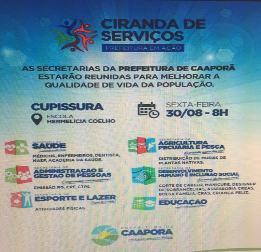 Prefeitura de Caaporã realiza Ciranda de Diversos serviços nesta sexta-feira (30) em Cupissura