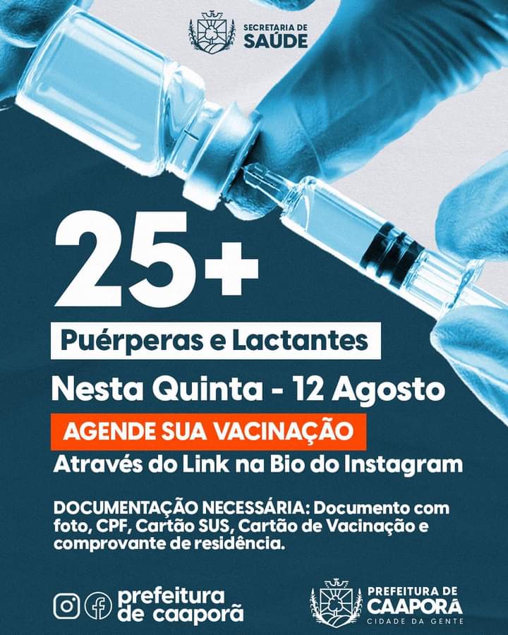 Plano de Imunização contra a COVID-19, nesta quinta-feira (12/08)