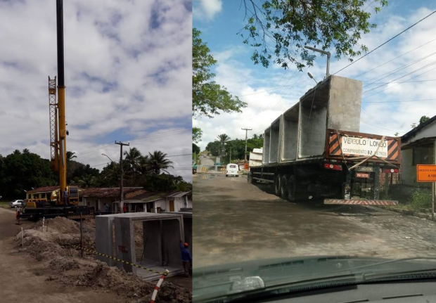 Obras da ponte de Cupissura avançam e população de Caaporã comemora