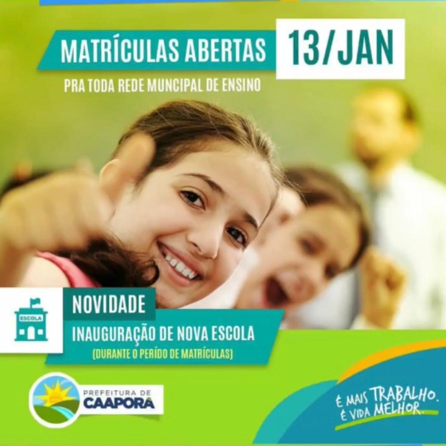 Secretaria de Educação anuncia inauguração de nova escola e início de matrículas da rede municipal de ensino 