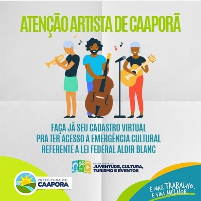Estão abertos os cadastros para a Emergência Cultural, voltado para artistas e produtores culturais da nossa cidade