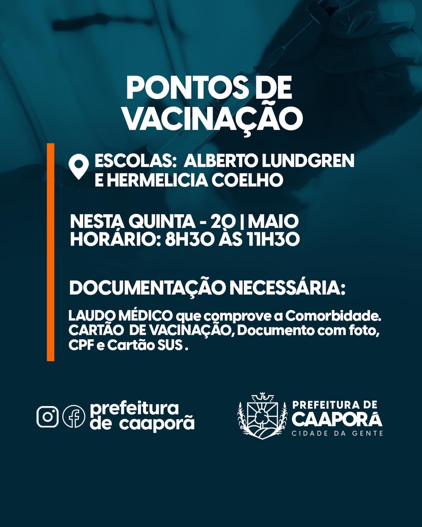 Plano de Imunização contra a COVID-19 nesta quinta-feira (20/05)