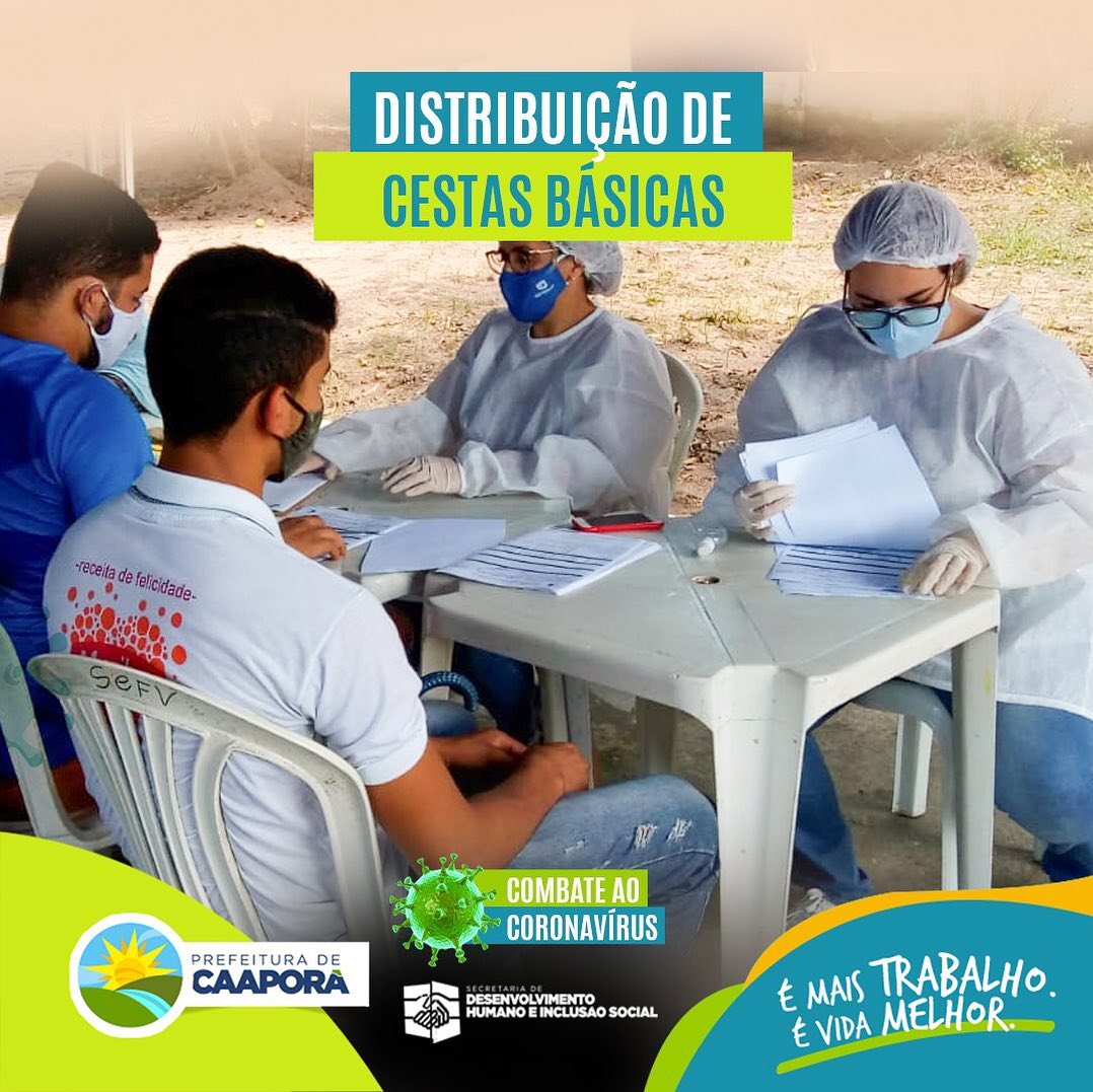 Secretaria de Desenvolvimento Humano e Inclusão Social realiza distribuição de cestas básicas para kombeiros, motoristas e músicos de Caaporã
