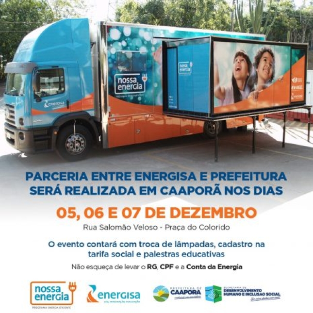 Energisa realizará cadastro de clientes para tarifa social e troca de lâmpadas em Caaporã