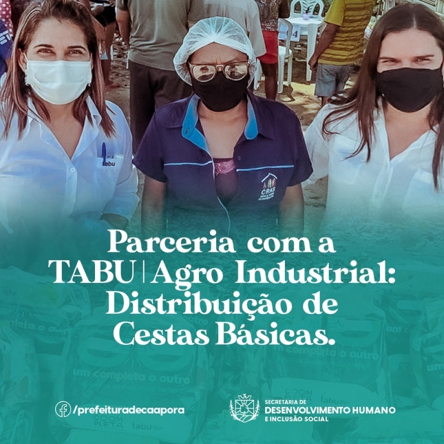 Parceria com a Tabu | Agroindustrial: Distribuição de Cestas Básicas