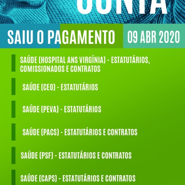 TABELA DE PAGAMENTOS (09/04/2020)