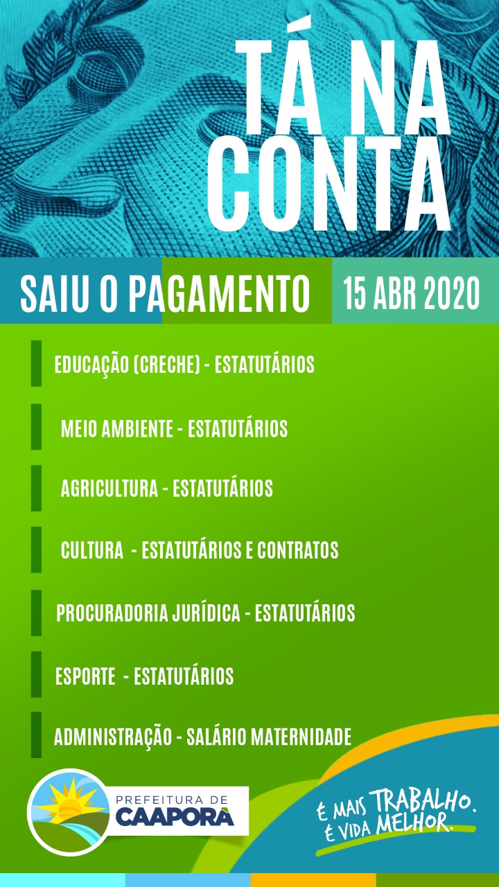 TABELA DE PAGAMENTOS (15/04/2020)