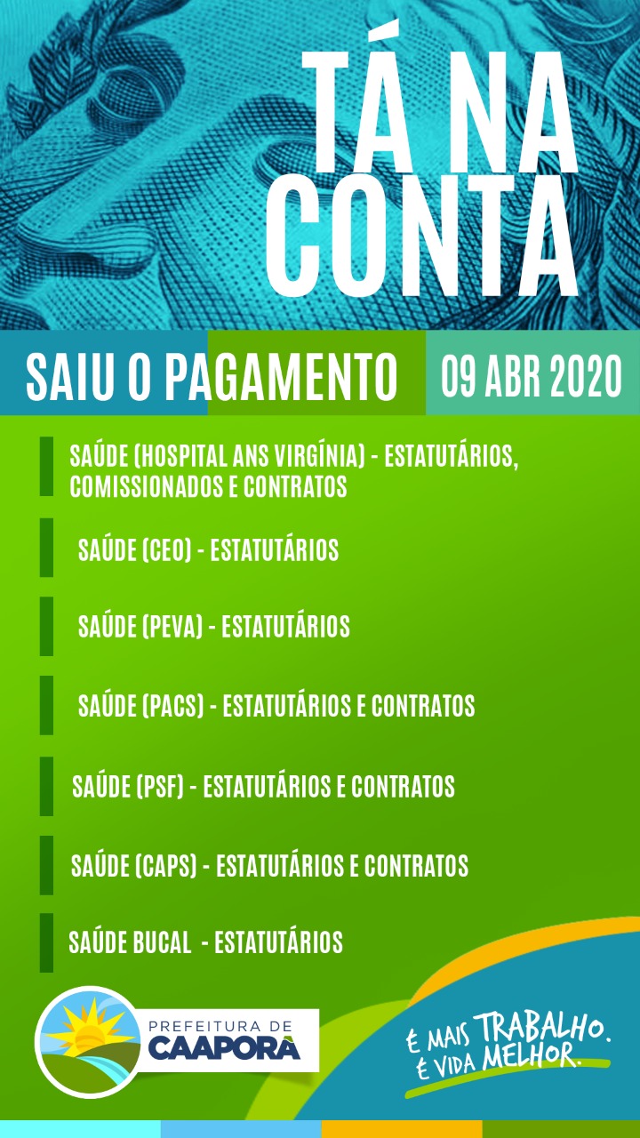 TABELA DE PAGAMENTOS (09/04/2020)