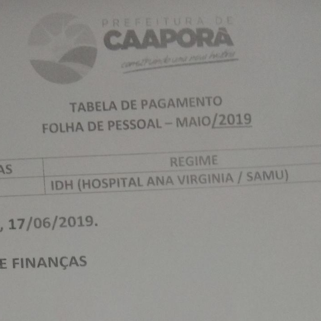 TABELA DE PAGAMENTO (17/06/2019).